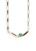 Danila Necklace – Gold Plated 18K with Green Crystal ✨