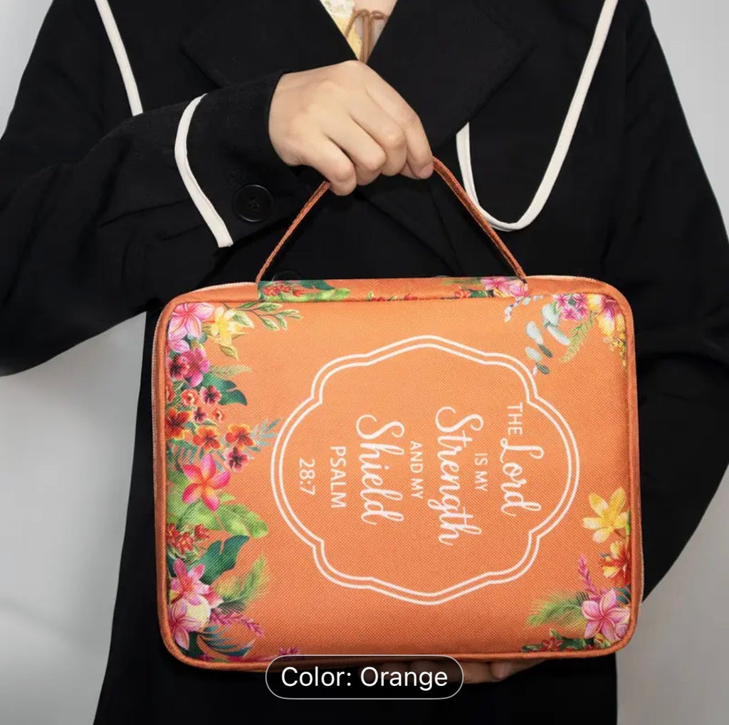 Women’s Bible Cover & Scripture Organizer – Tropical Floral Design