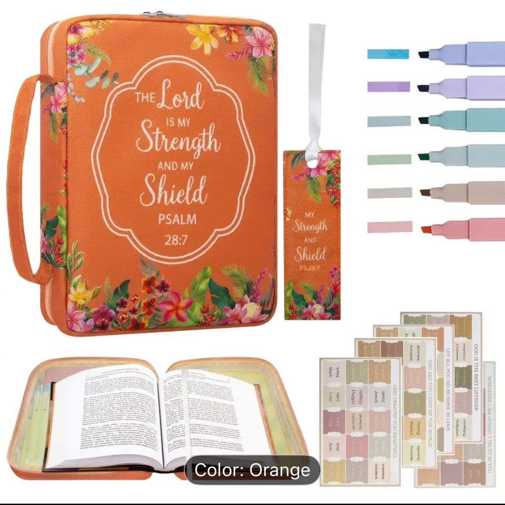 Women’s Bible Cover & Scripture Organizer – Tropical Floral Design