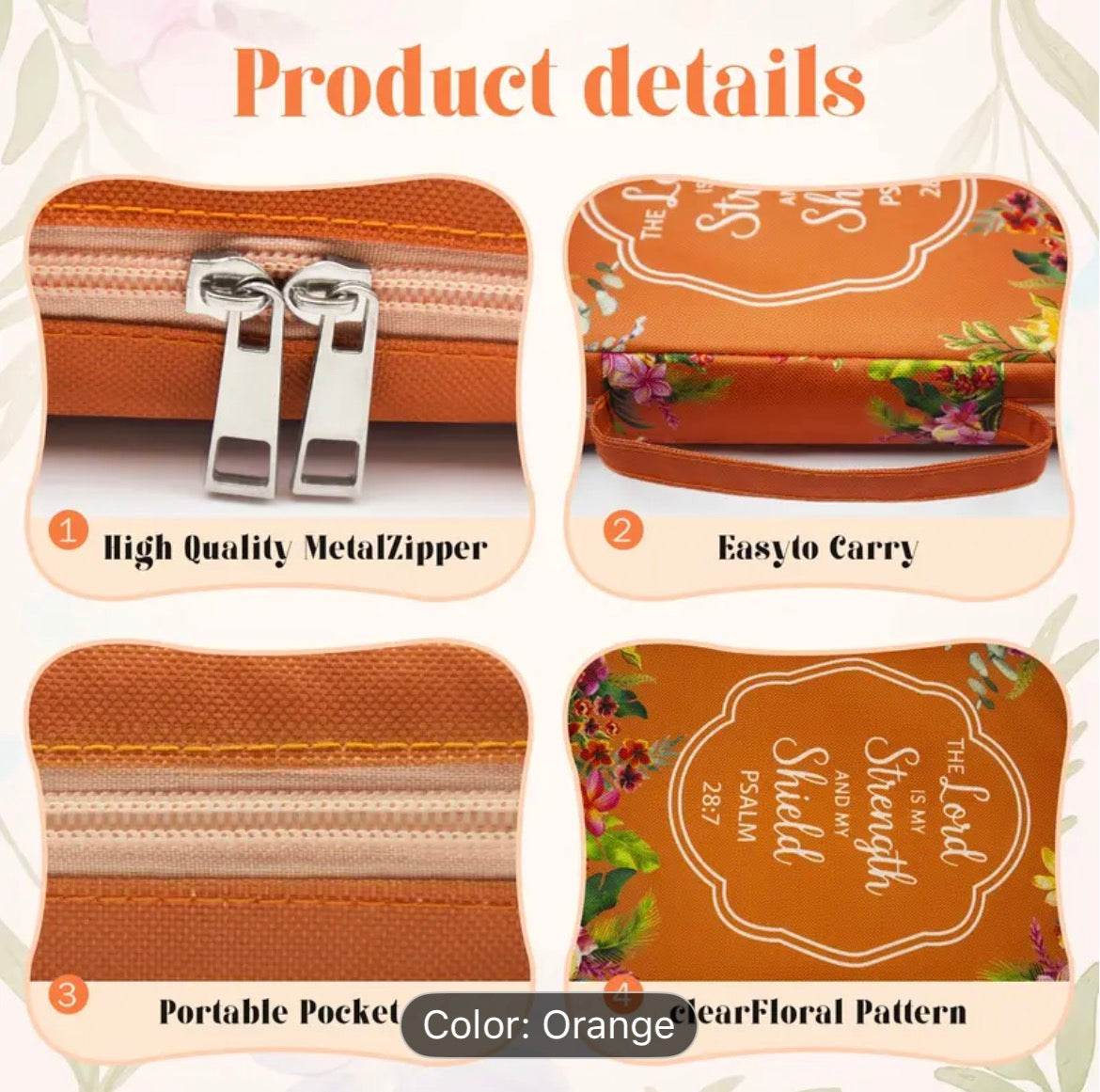 Women’s Bible Cover & Scripture Organizer – Tropical Floral Design