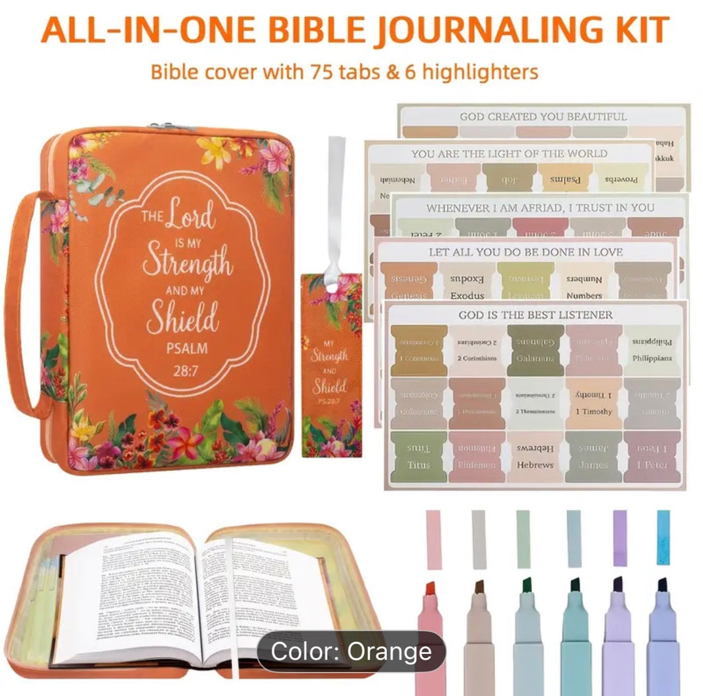 Women’s Bible Cover & Scripture Organizer – Tropical Floral Design