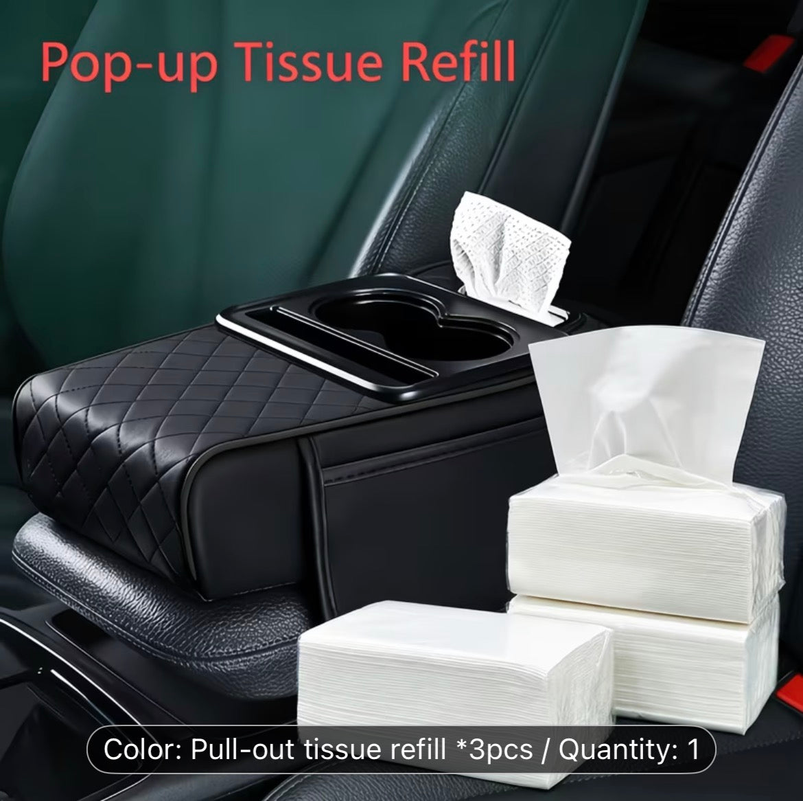 Universal Car Armrest Box Cover – 3pcs Set