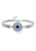Saira Bracelet – Silver with Green & Blue Stones