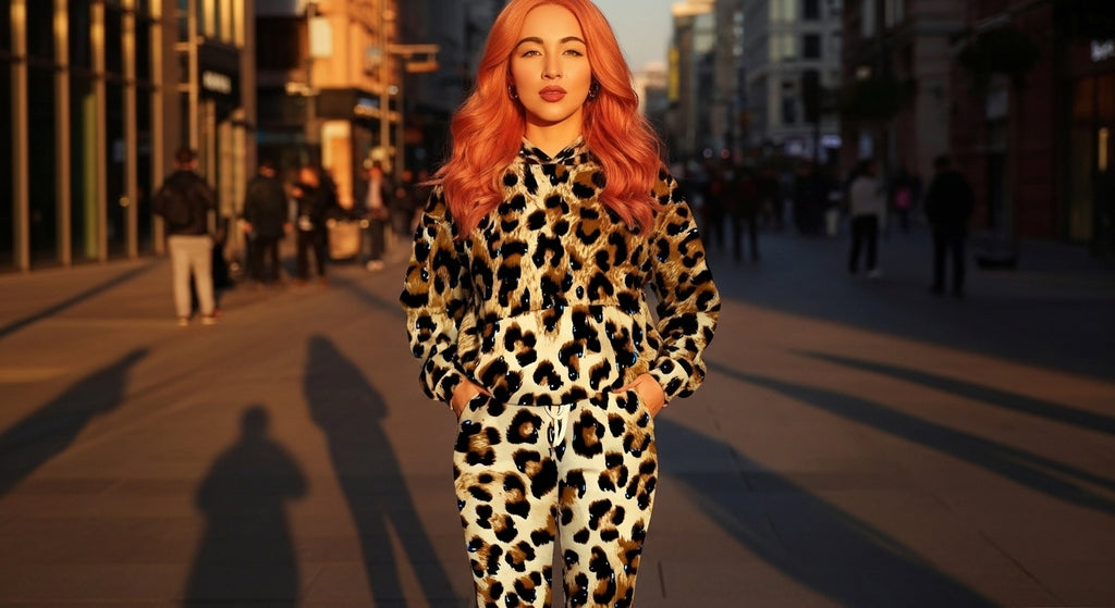 Plus Size Printed Hooded Sweatshirt & Pants Set – Cozy & Stylish