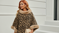Luxury Faux Fur Leopard Print Shawl Cape Coat – Autumn/Winter