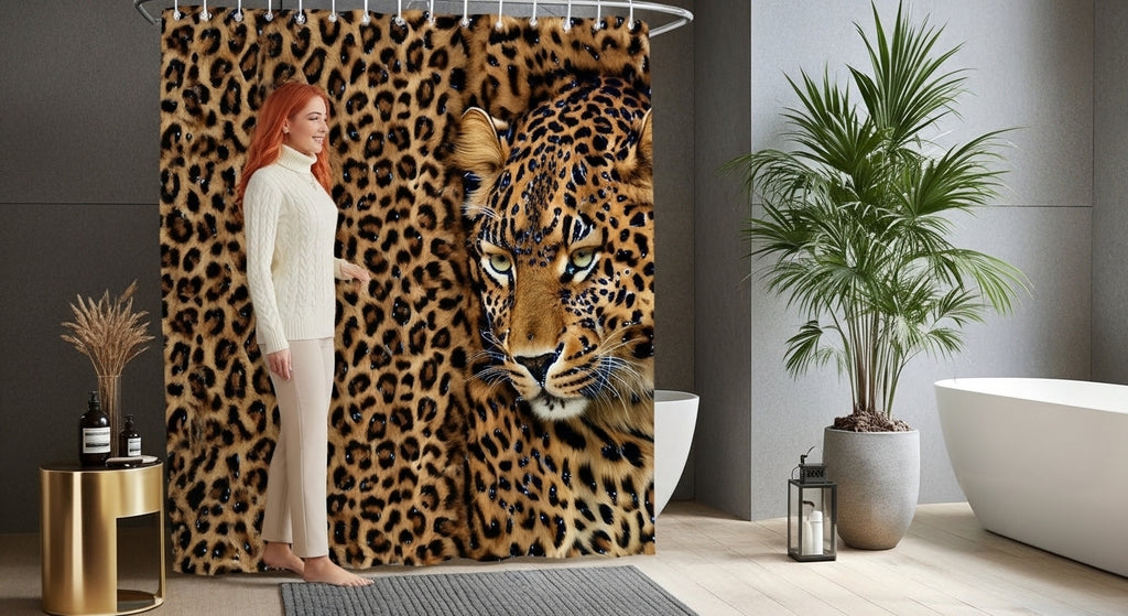 Leopard Print Shower Curtain – Wild Animal Theme