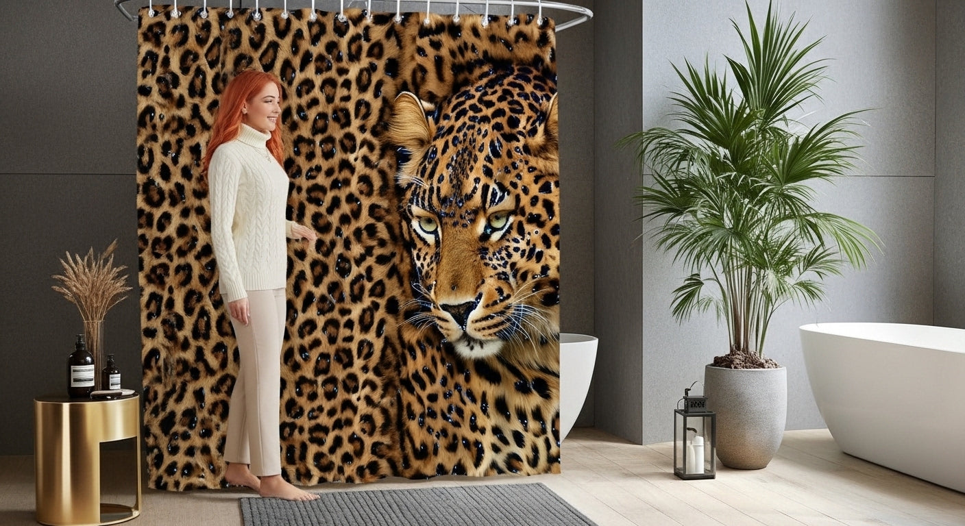 Leopard Print Shower Curtain – Wild Animal Theme