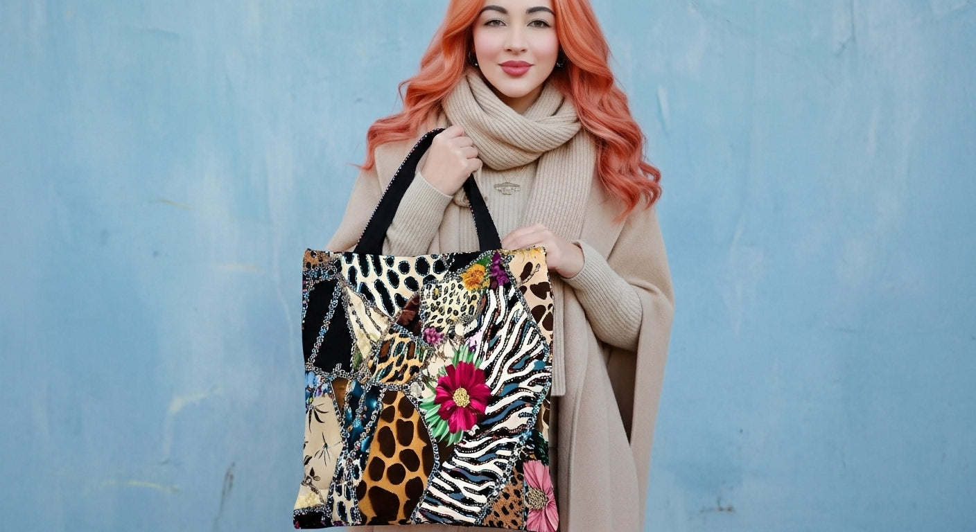 Stylish Women’s Tote Bag – Animal & Floral Print
