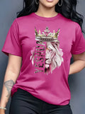 👑 Camiseta Mujer – “Blue Lion King Crown”