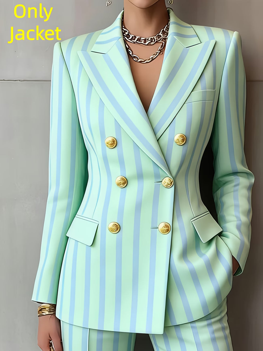 Plus-Size Women’s Lapel Long-Sleeved Blazer