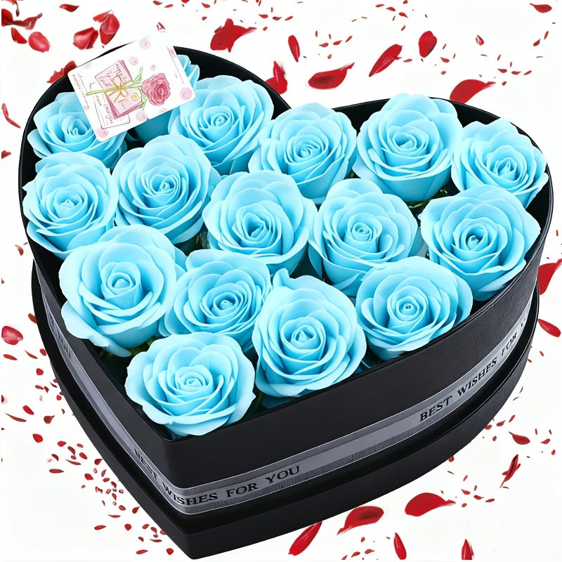 16-Piece Preserved Red Rose Set