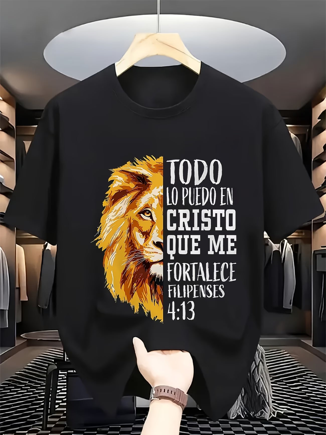 ✝️ Camiseta Cristiana para Hombre – León de Proverbios 28:1