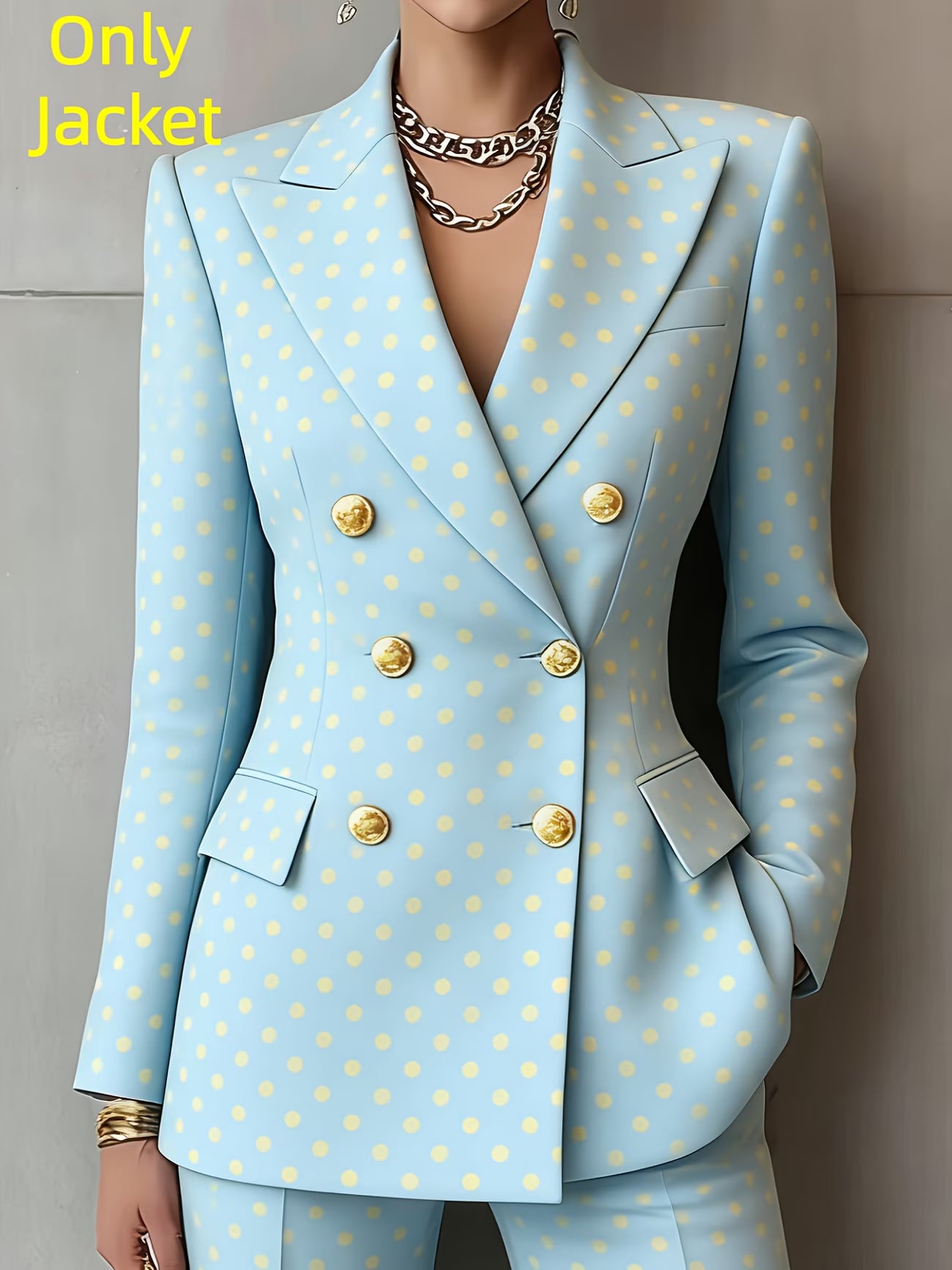 Plus-Size Women’s Lapel Long-Sleeved Blazer