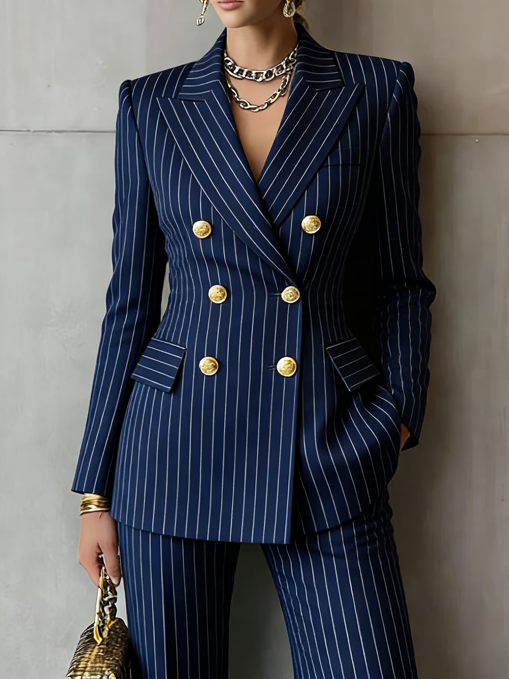 Plus-Size Women’s Lapel Long-Sleeved Blazer
