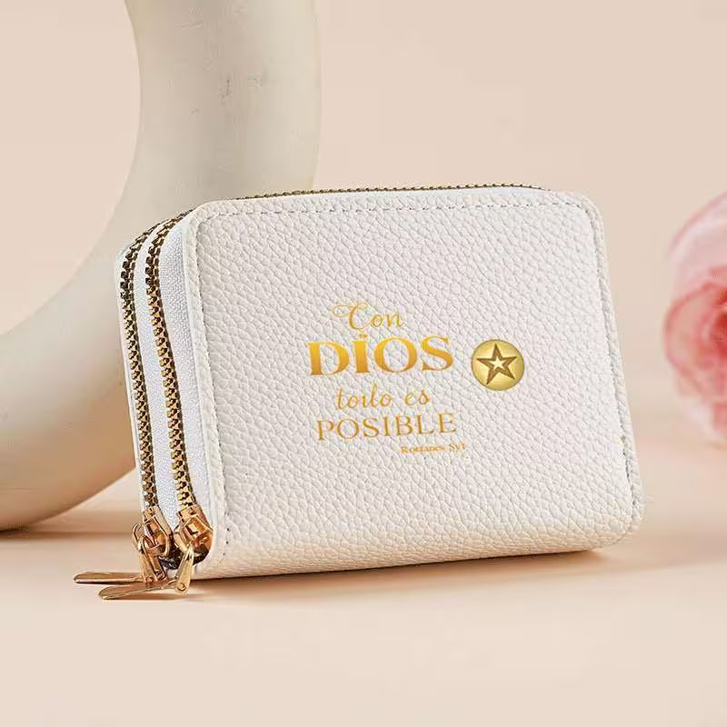 ✝️ Portatarjetas Mujer – “Con Dios Todo Es Posible”