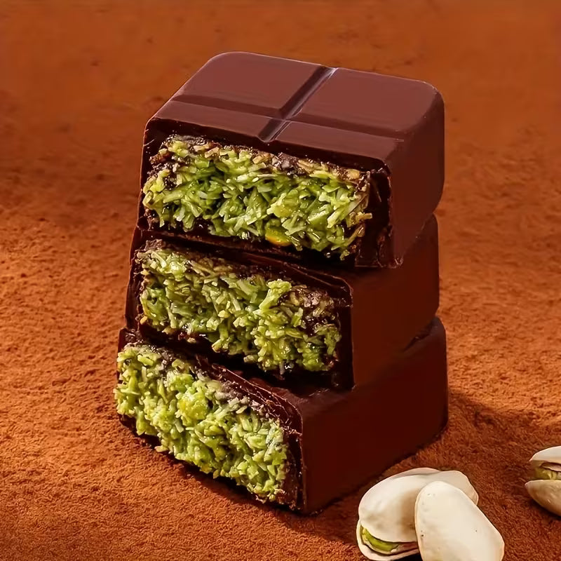 Rich Chocolate & Pistachio Tablets – Dubai Chocolate with Crunchy Bits (2.47oz)