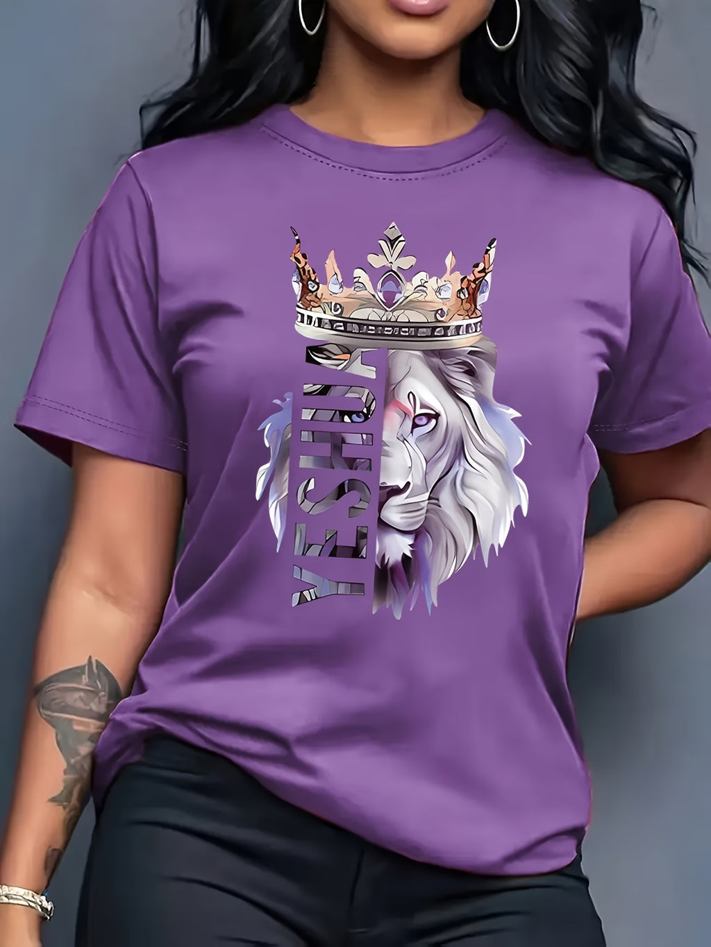 👑 Camiseta Mujer – “Blue Lion King Crown”