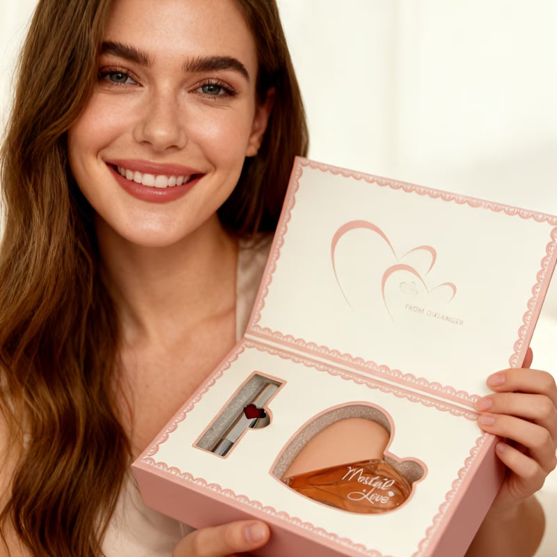Long-Lasting Floral Perfume & Heart Lipstick Gift Set