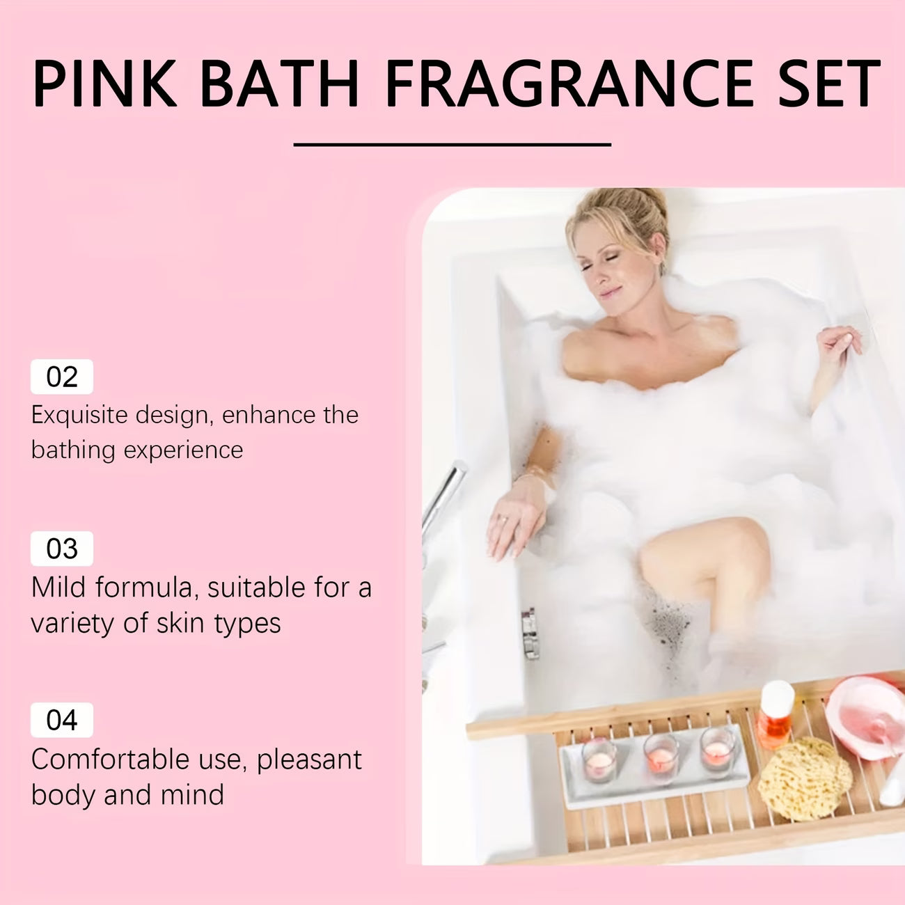 Luxury Pink Gel Bath Soap & Gift Set for Women