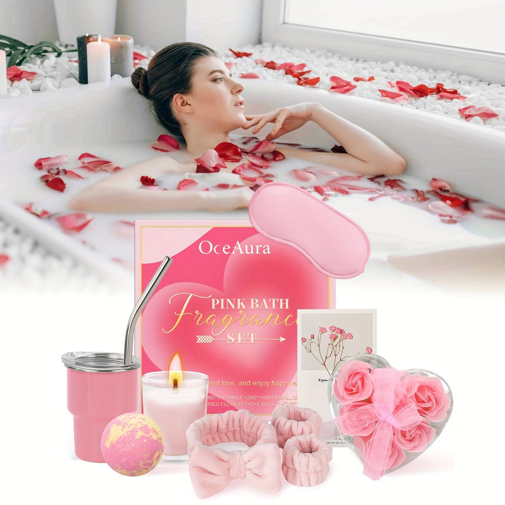 Luxury Pink Gel Bath Soap & Gift Set for Women