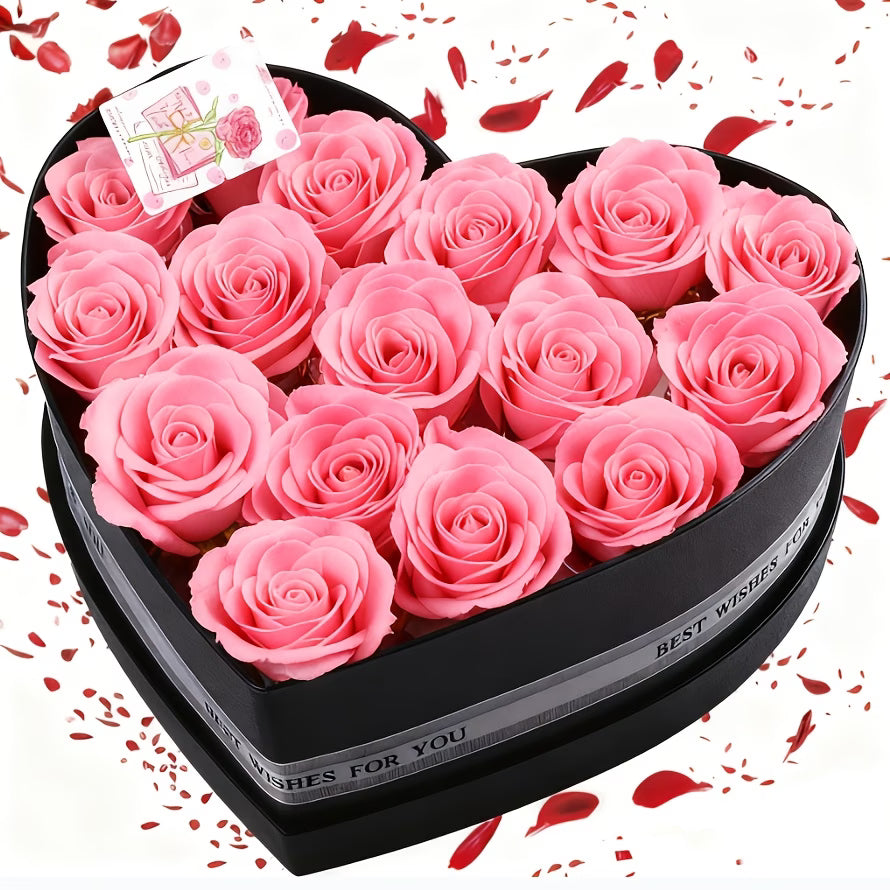 16-Piece Preserved Red Rose Set