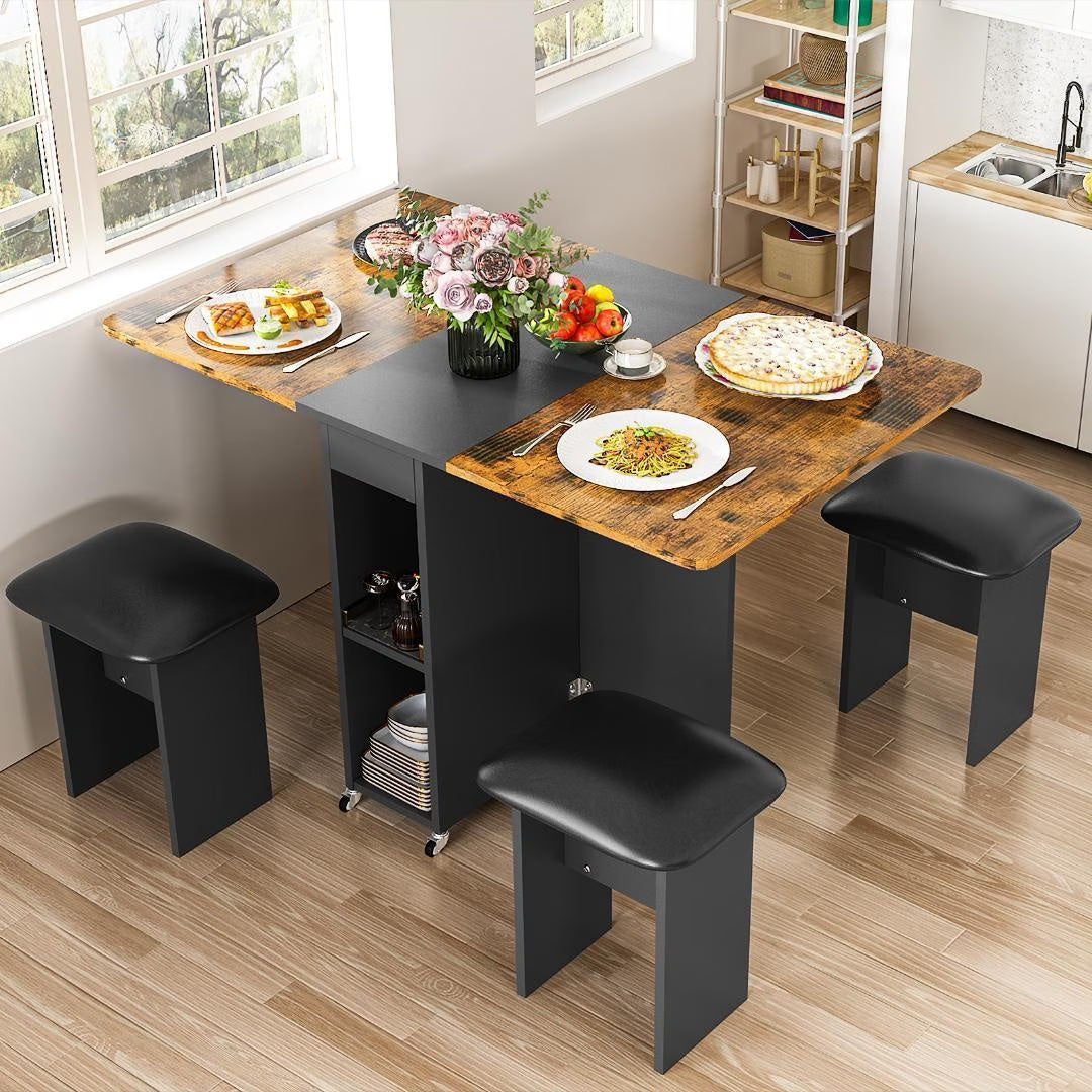 Folding Kitchen & Dining Table Set for 4 – Fast 2-Day Delivery 🍴