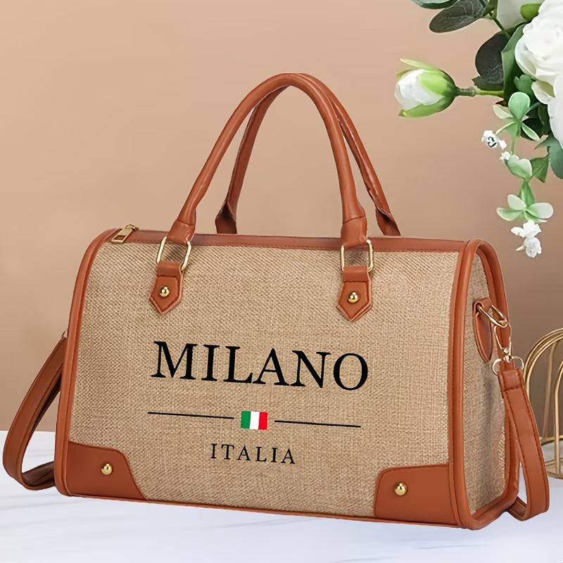 Letter Print Pillow Bag – Versatile Everyday & Travel Tote