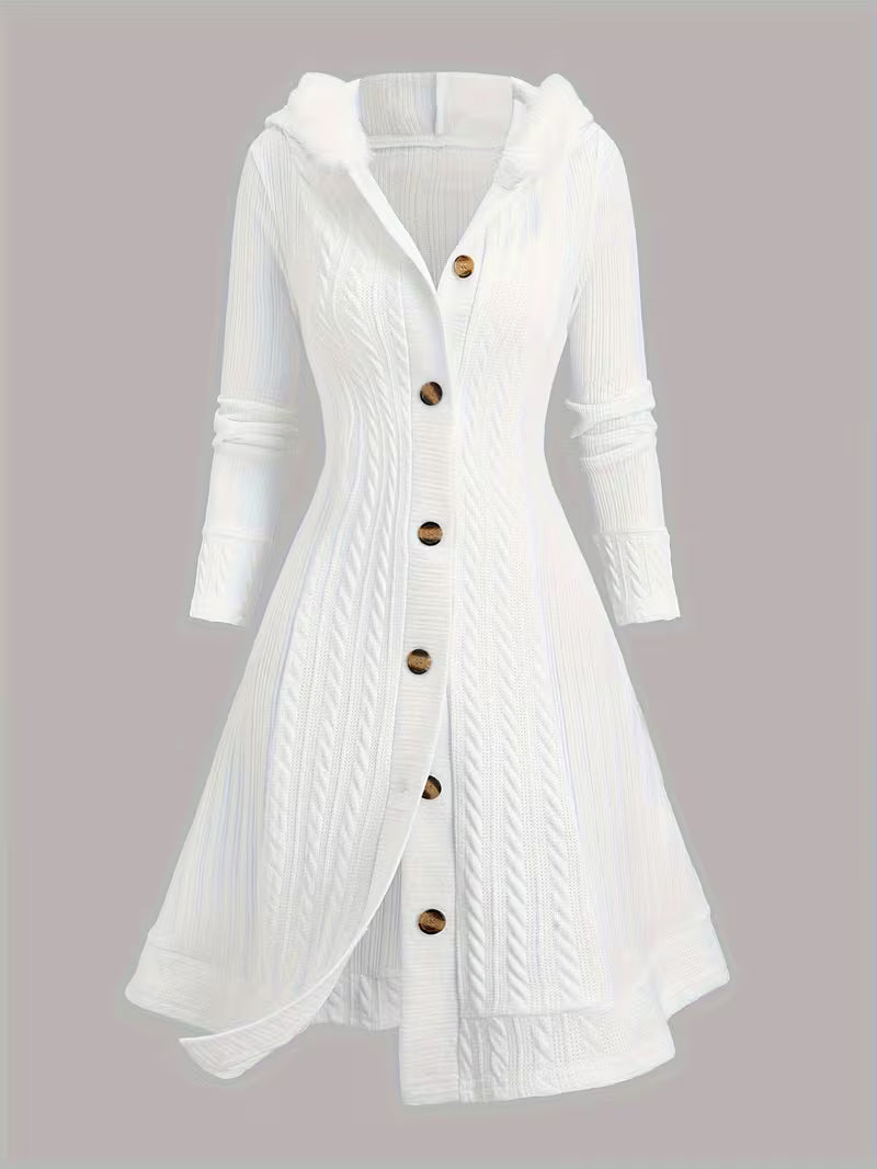 Plus Size Y2K Twist Plaid Hooded Coat – Cozy, Stylish, and Versatile