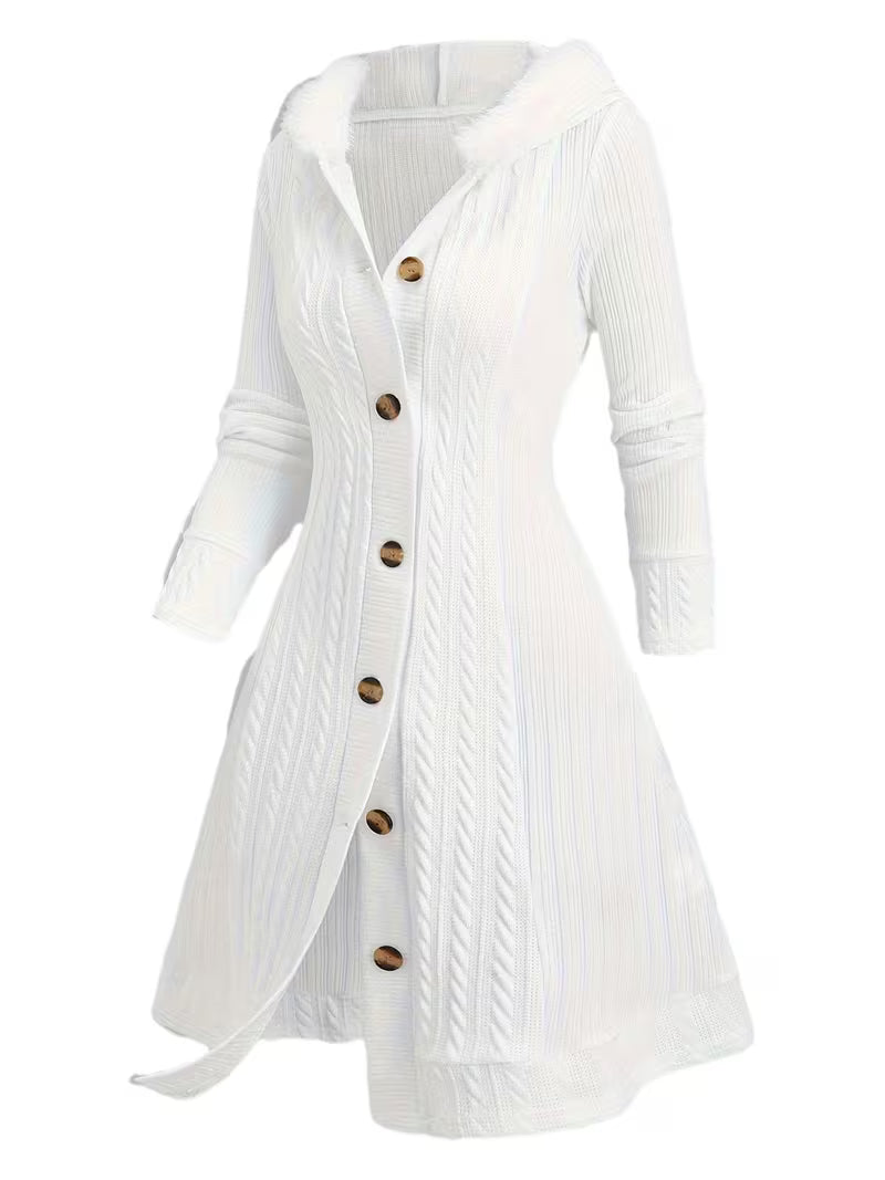 Plus Size Y2K Twist Plaid Hooded Coat – Cozy, Stylish, and Versatile