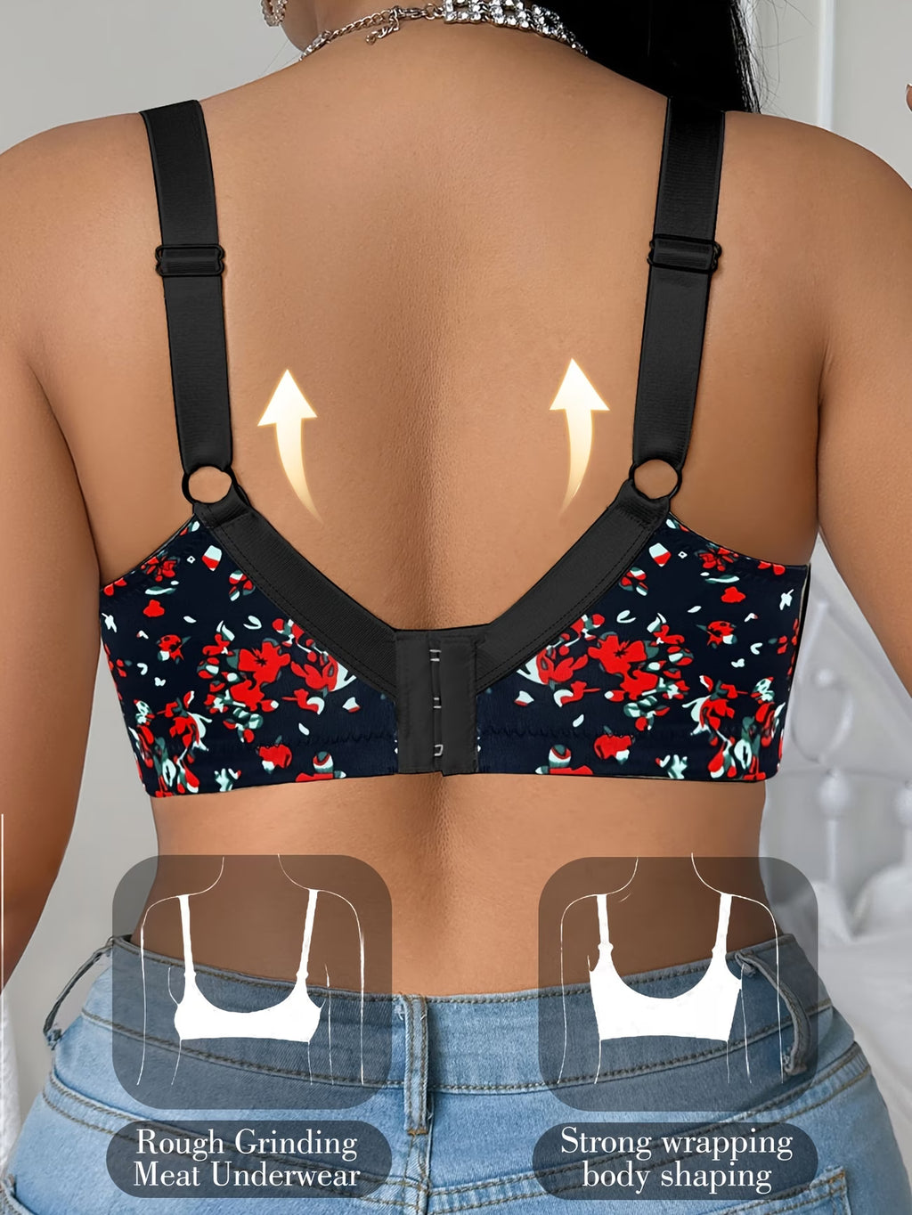 Plus Size Leopard Print Lace Mesh Wire-Free Bra | Sexy & Comfortable Support