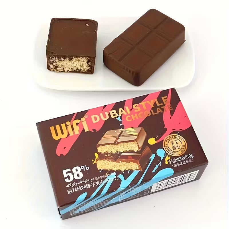 Rich Chocolate & Pistachio Tablets – Dubai Chocolate with Crunchy Bits (2.47oz)