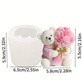 Small Bear Holding Flowers Silicone Candle Mold
