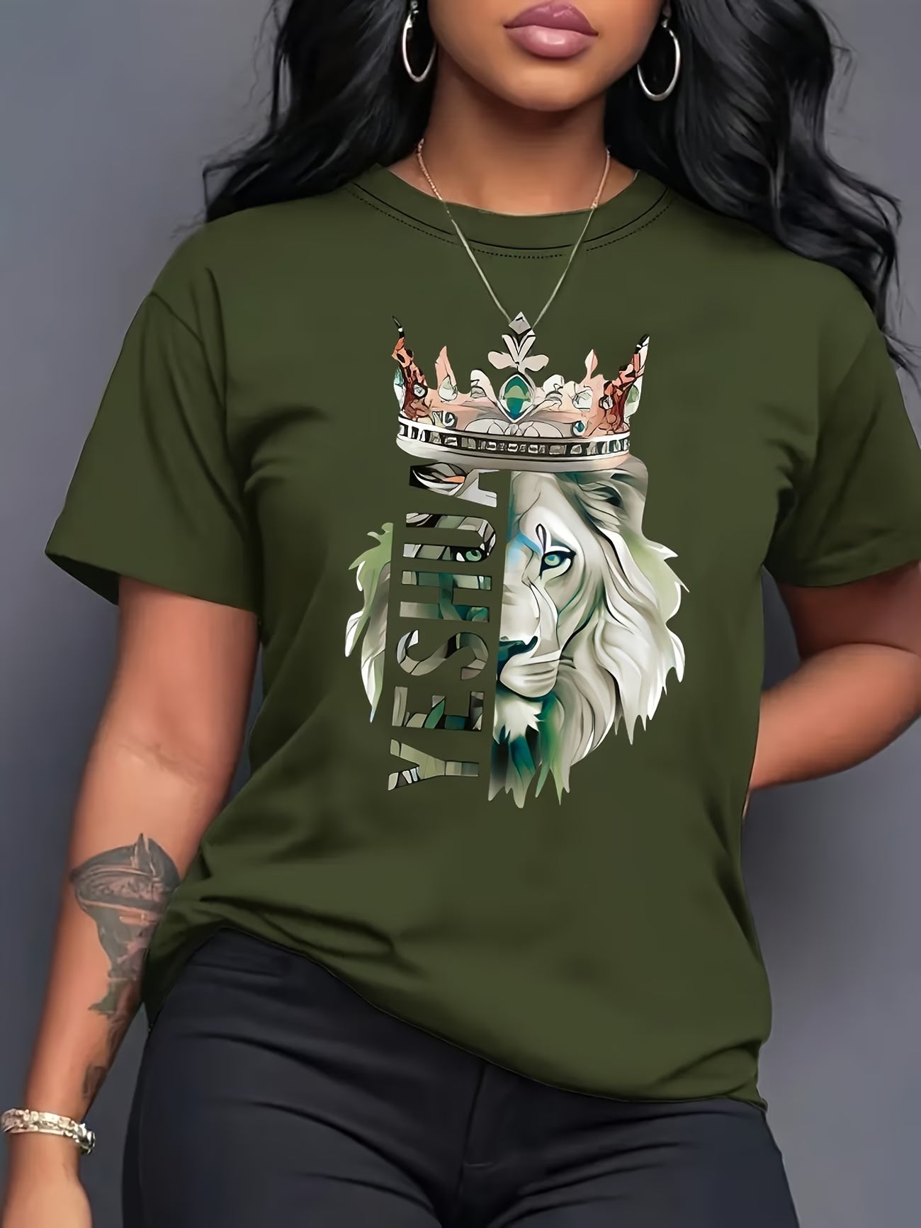 👑 Camiseta Mujer – “Blue Lion King Crown”