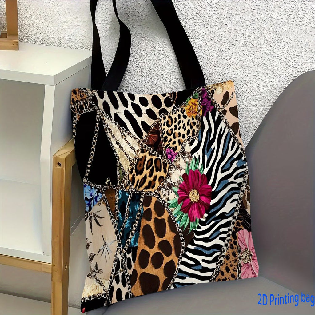 Stylish Women’s Tote Bag – Animal & Floral Print