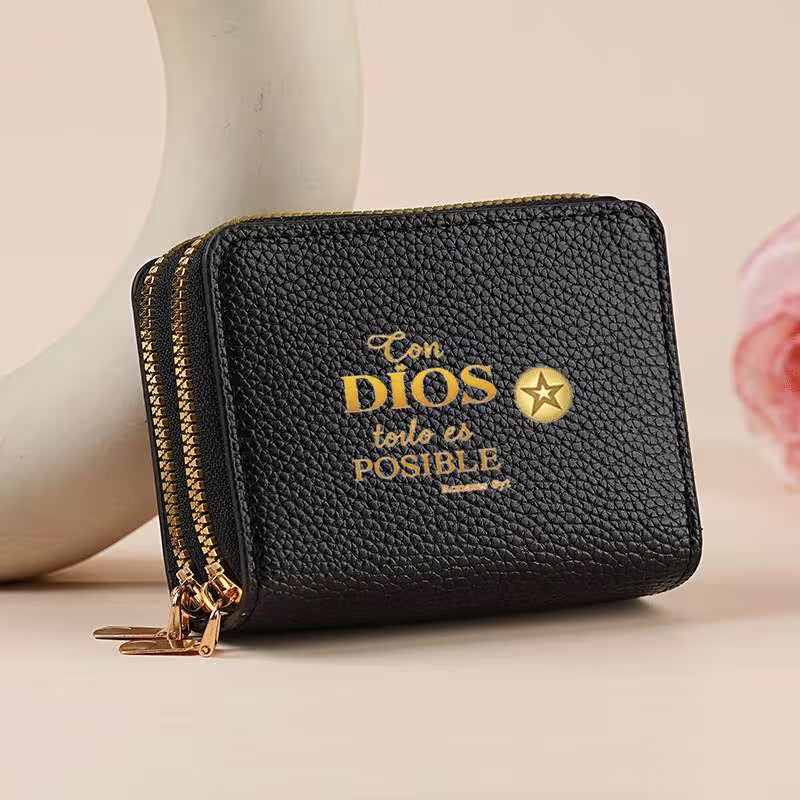 ✝️ Portatarjetas Mujer – “Con Dios Todo Es Posible”