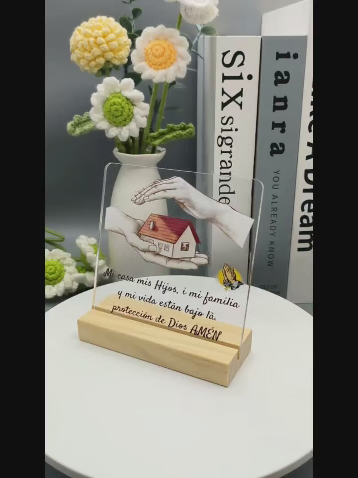 ✝️ Adorno Acrílico Cristiano – Bendición para la Familia