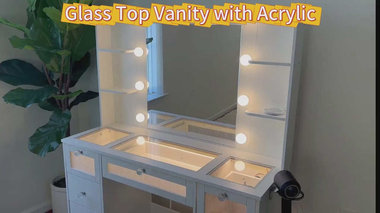 Makeup Vanity Desk with LED Lights – Fast 1-Day Delivery 💄✨
