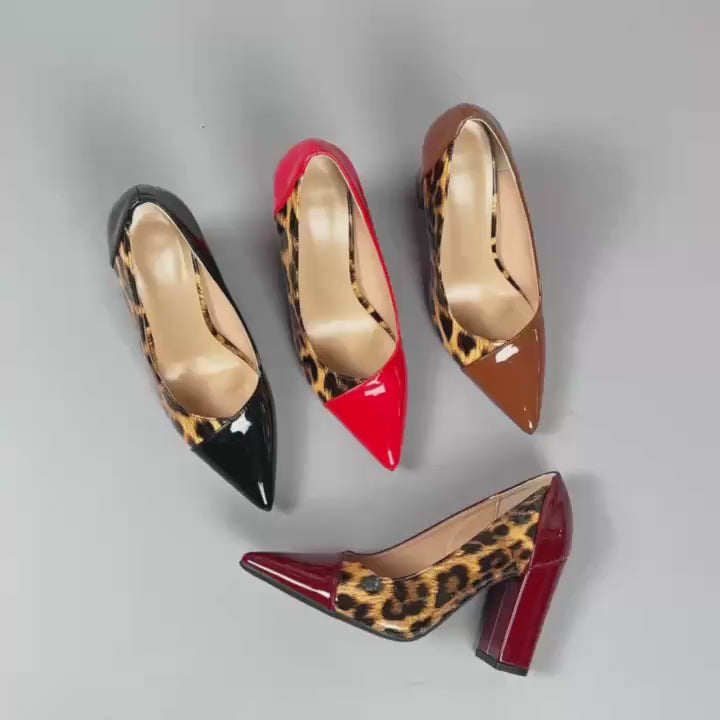 Women’s Spring Color-Block Pointed-Toe High Heels